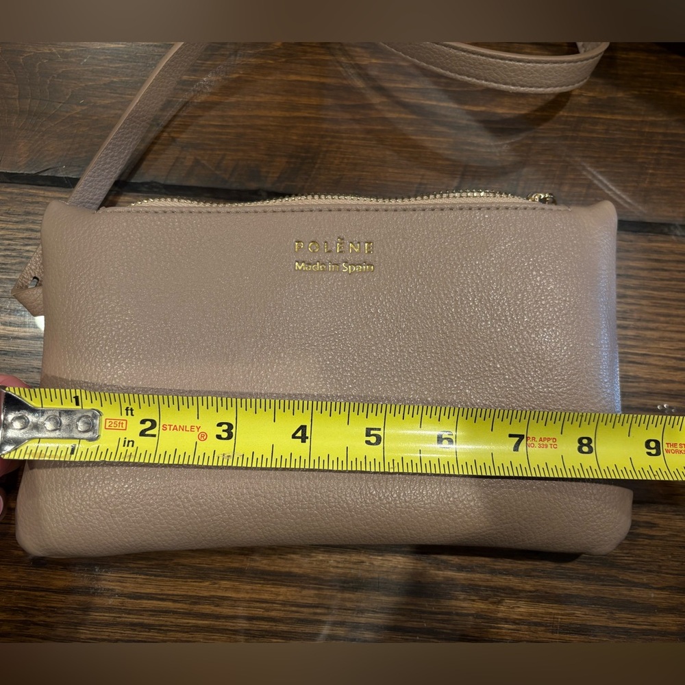Polene Cyme Textured Taupe Leather Tote - Picture 12 of 16